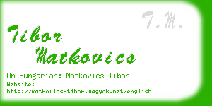 tibor matkovics business card